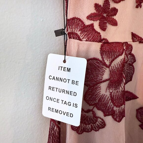 AS IS Joyfolie MIA JOY girls Verona burgundy LACE floral sharkbite formal bridal - Picture 15 of 15